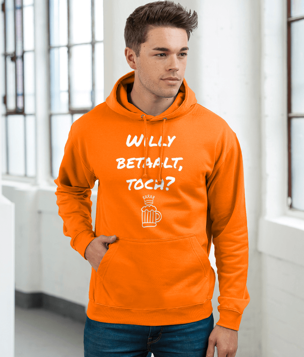 Oranje Hoodie - Willy betaalt, toch?